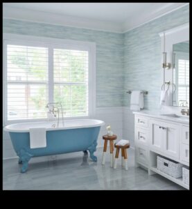 Διακόσμηση παραθαλάσσιου μπάνιου για μια εμπειρία που μοιάζει με σπα