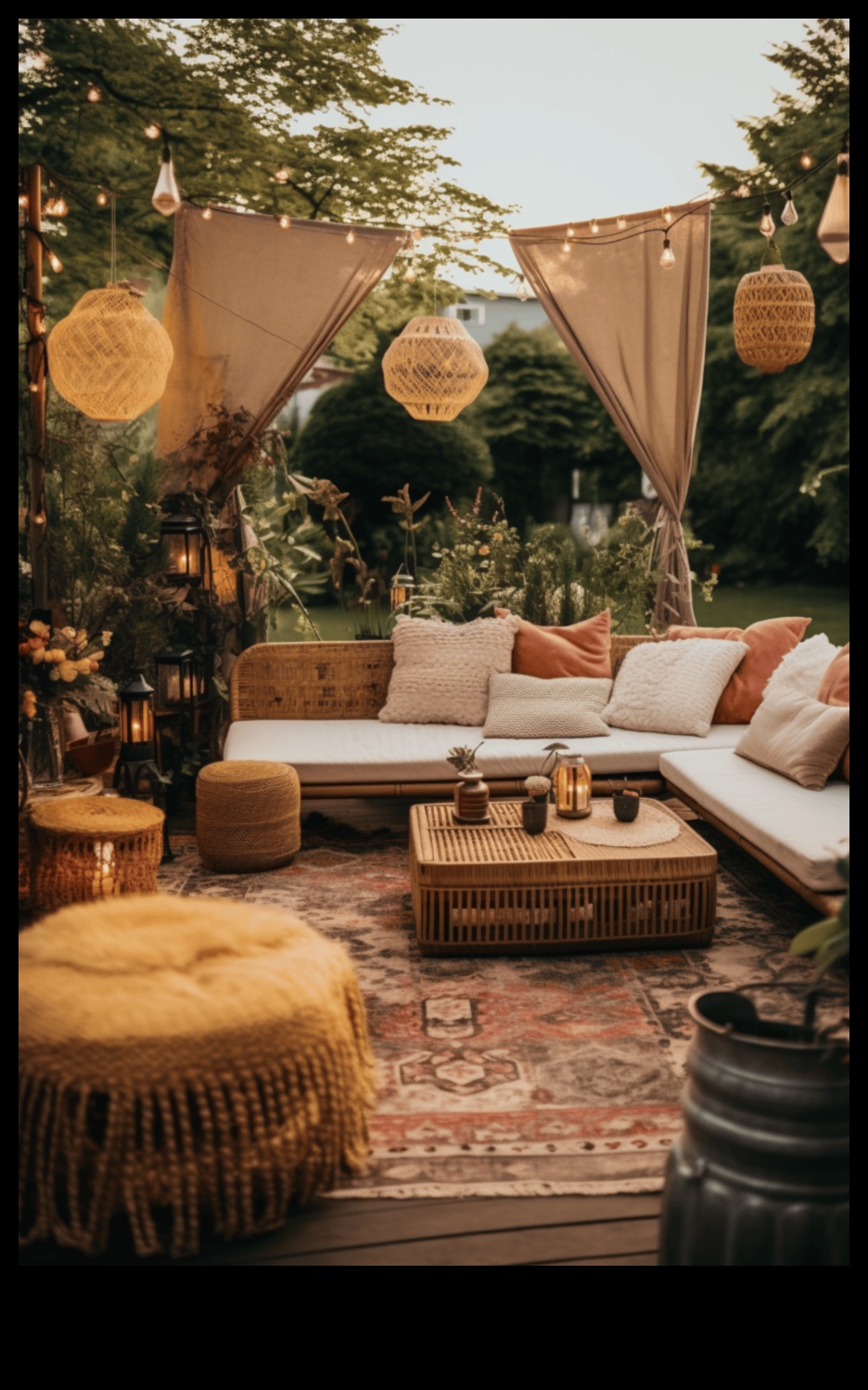 Boho Chic Outdoor Garden Decor Ένας οδηγός για να δημιουργήσετε έναν κομψό και χαλαρωτικό χώρο 4 Ποιες είναι μερικές Boho Chic ιδέες διακόσμησης εξωτερικού κήπου με κρεμαστές ζαρντινιέρες;