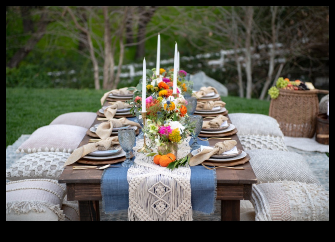 Πώς μπορώ να ενσωματώσω Συμβουλές για τη διακόσμηση ενός υπαίθριου σημείου για πικνίκ με Boho Vibes;