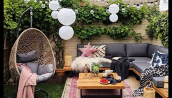 Ποιες είναι μερικές Boho Chic ιδέες διακόσμησης εξωτερικού κήπου με κρεμαστές ζαρντινιέρες;